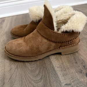 UGG Tan Suede Boots with Cream Shearling